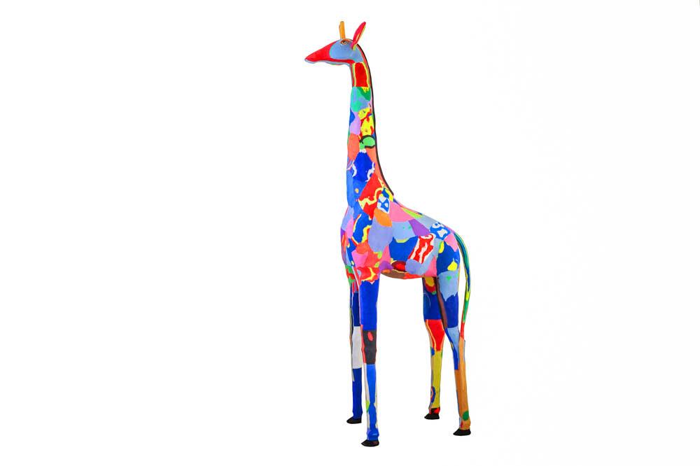 Reticulated Giraffe Sculpture from Recycled Flip-Flops