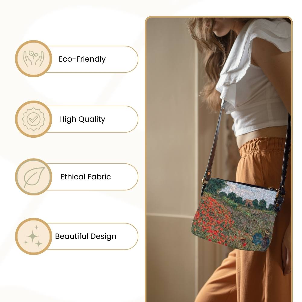 Claude Monet Poppy Field Crossbody Bag