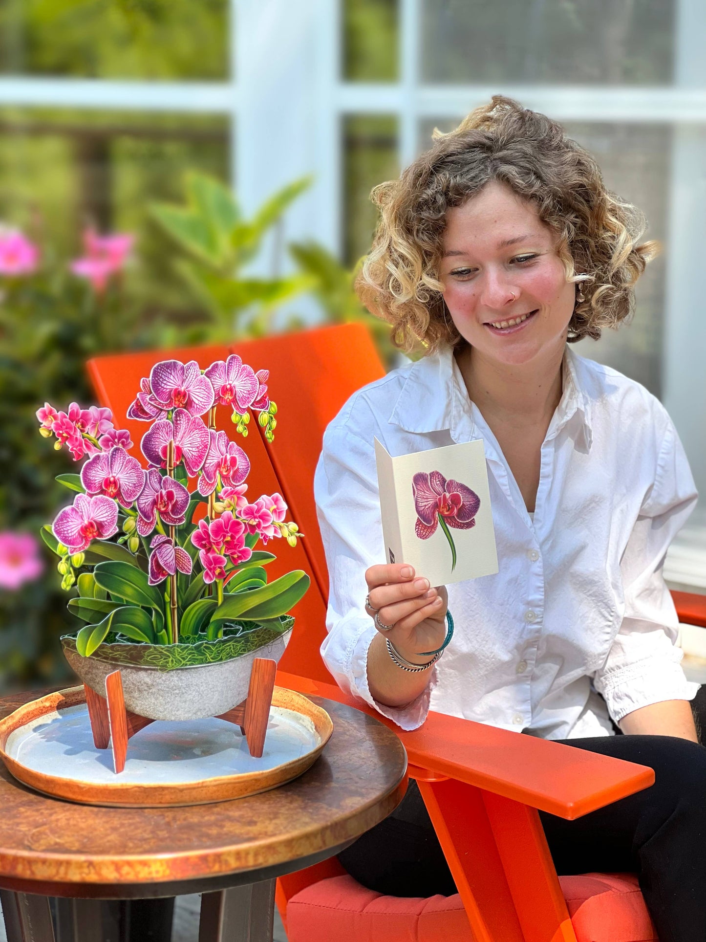 Orchid Oasis Pop-Up Greeting Card