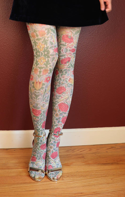 ROSE by WILLIAM MORRIS Printed Art Tights