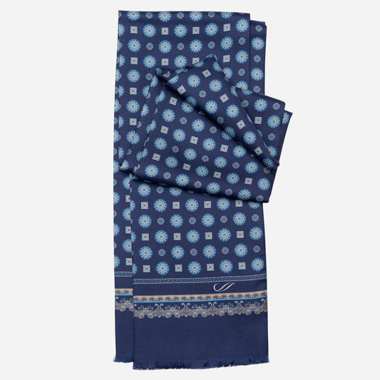 Botticelli - Slim Silk Scarf - Blue