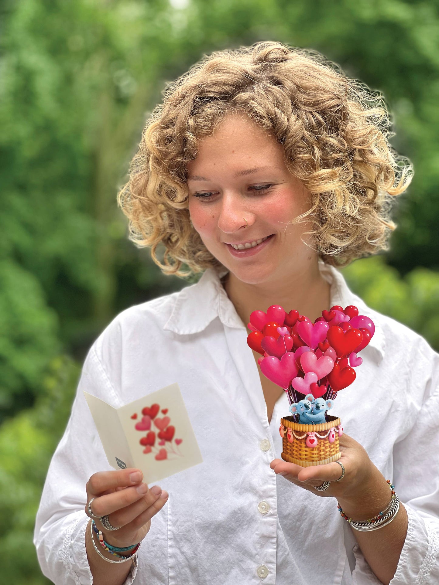 Mini Heart Balloons Pop-Up Greeting Card