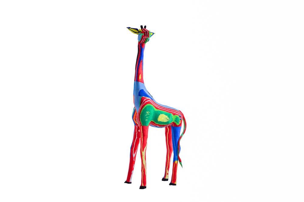 Reticulated Giraffe Sculpture from Recycled Flip-Flops
