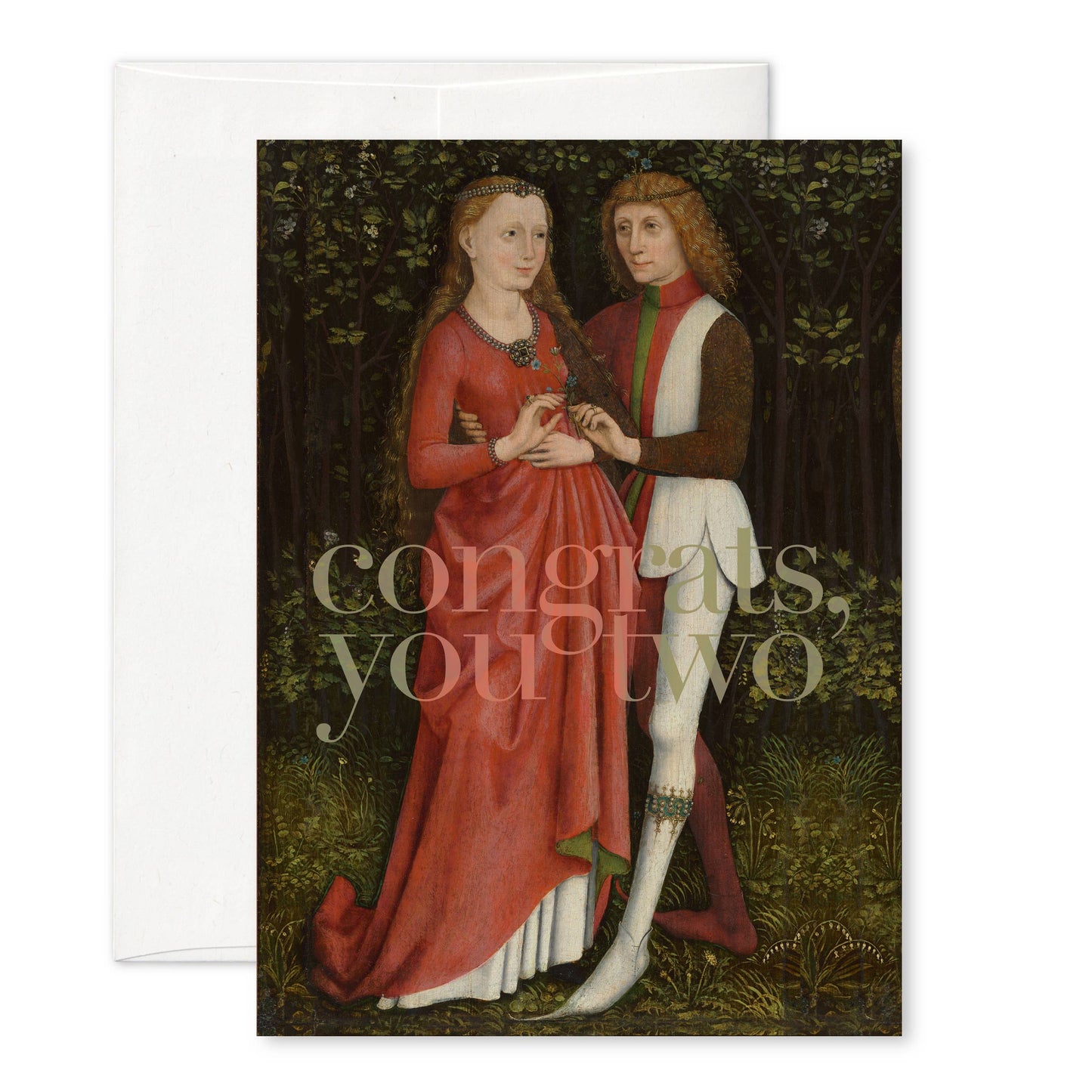 "Congrats, you two" Bridal Couple Wedding Card
