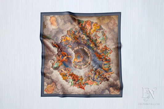 Battle of the Gods by Giulio Romano, Luxurious Square Scarf/Wrap/Boho Shawl, Made to Order, Handmade and Cruelty-Free