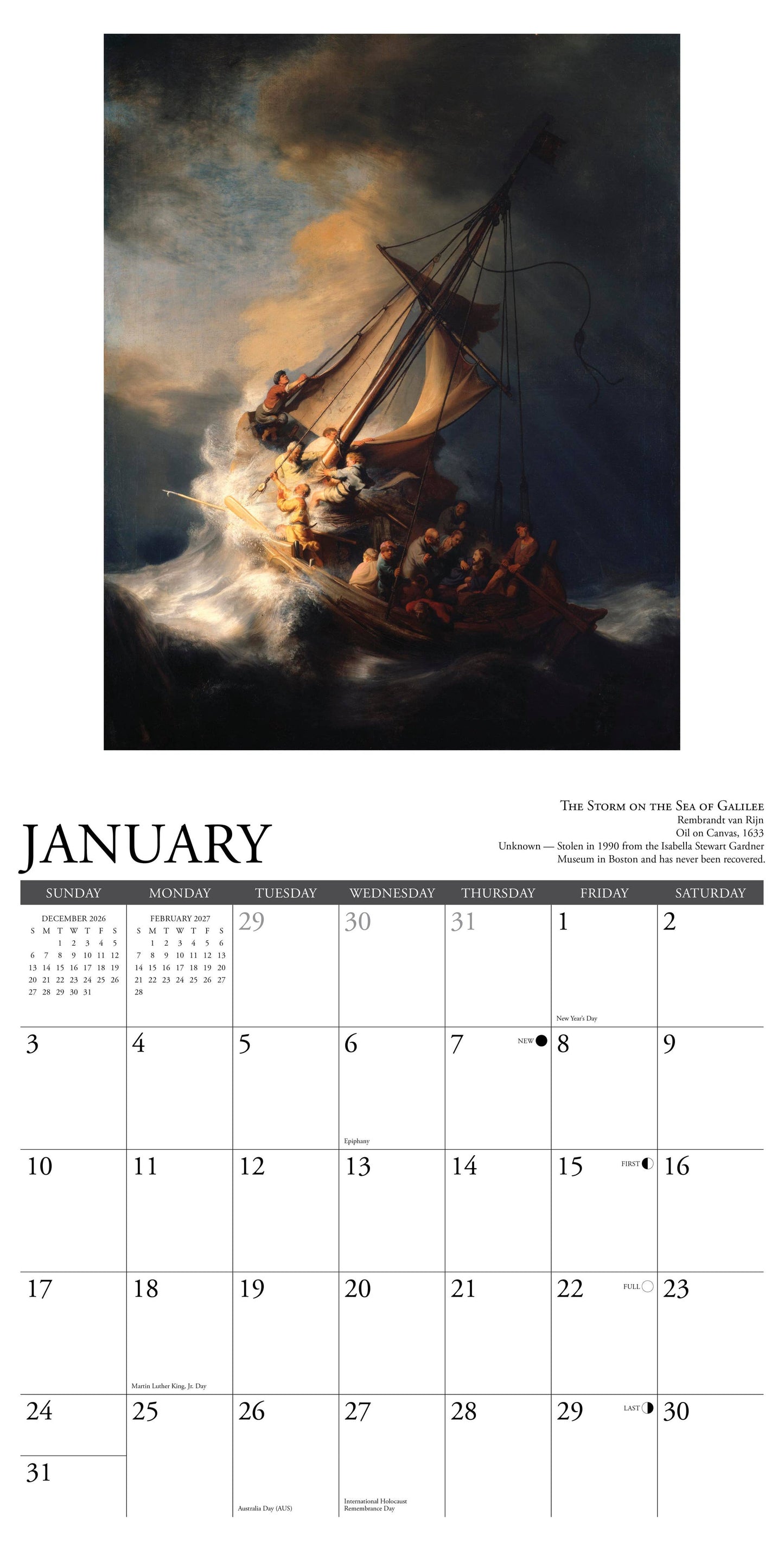 Artistic Masterpieces 2027 12" x 12" Wall Calendar