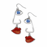 Cubist Profile Earrings, Sapphire