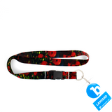 Van Gogh Poppies Premium Lanyard - with Buckle and Flat Ring - Made in the USA