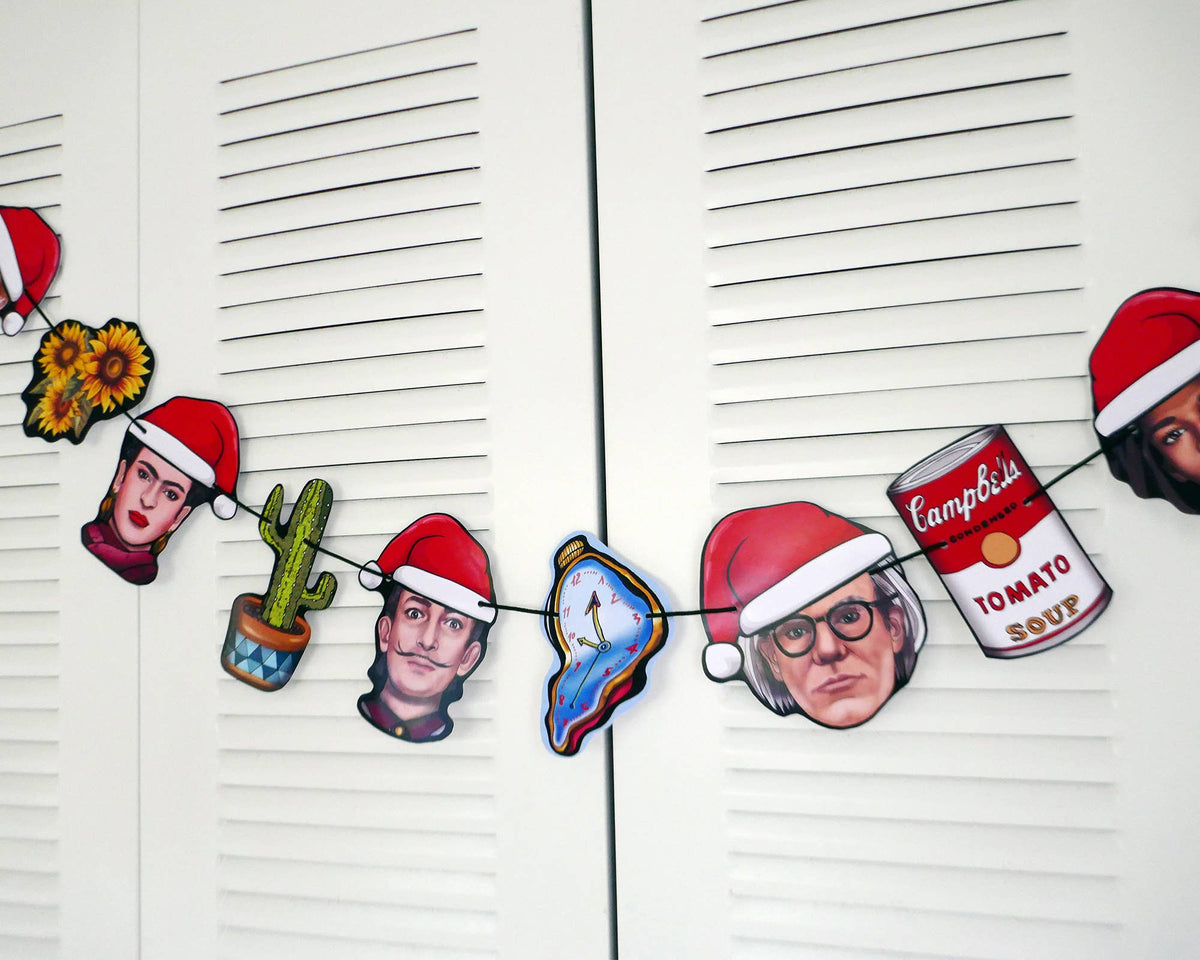 Garland/banner Iconic Artists, Holiday Christmas decoration