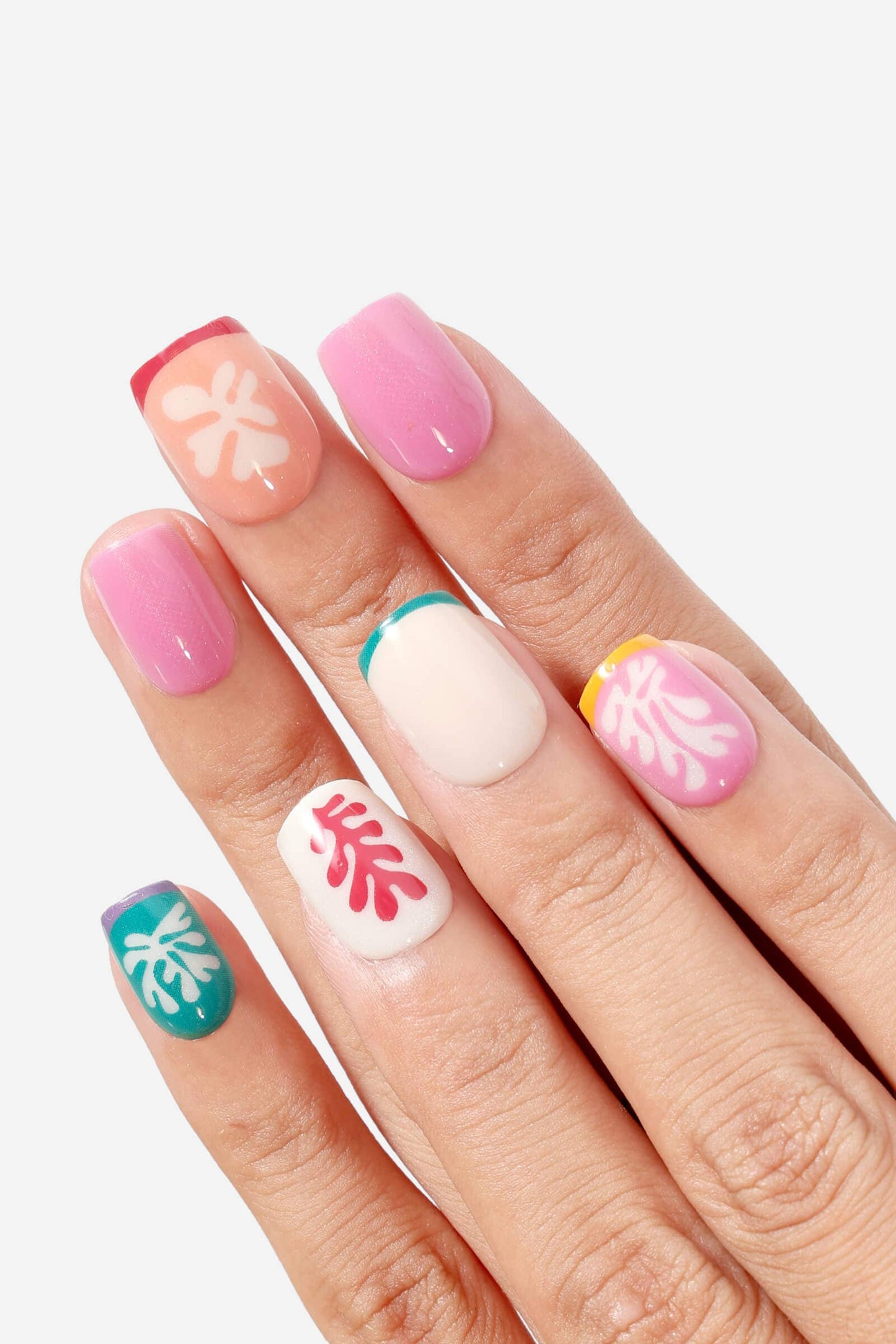 HENRI MATISSE SQUARE SNOW FLOWERS -  SQUARE PRESS-ON NAILS
