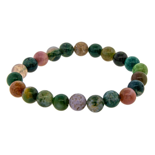 Elastic Bracelet 8mm Round Beads - Fancy Jasper (Each)