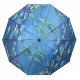 RainCaper Monet Water Lilies Folding Travel Umbrella