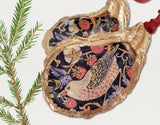 Strawberry Thief • Bird Christmas Ornament William Morris