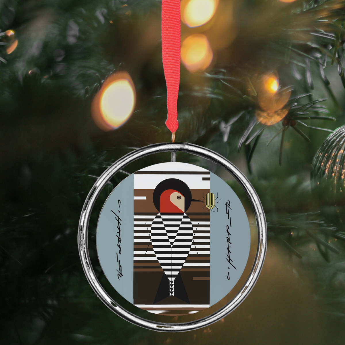 Charley Harper “Baffling Belly” Keepsake – 3” diameter