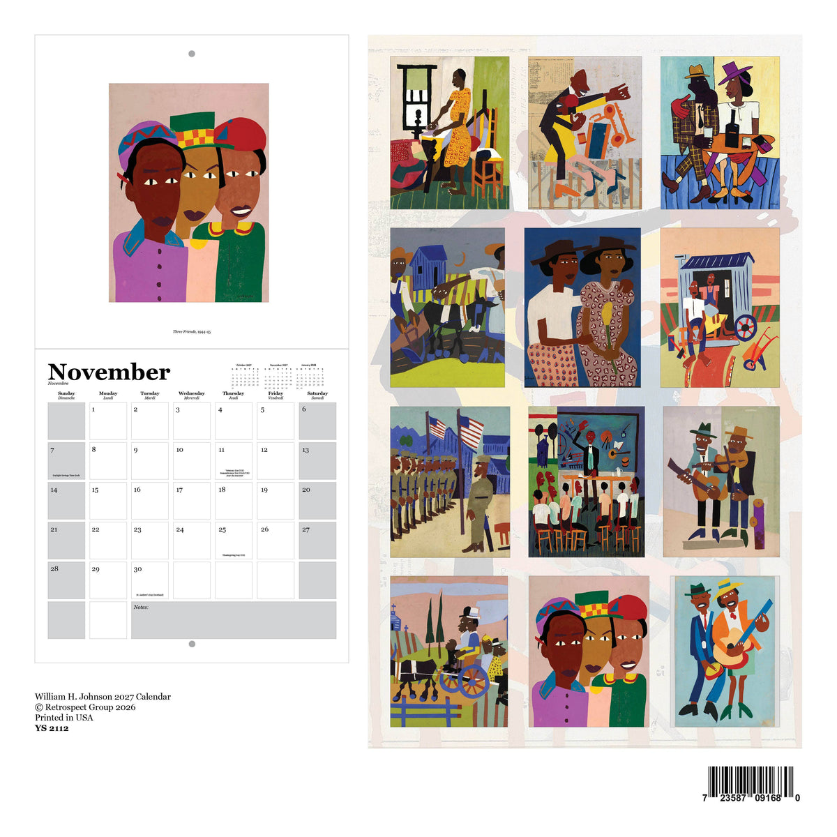 William H. Johnson Wall Calendar 2027