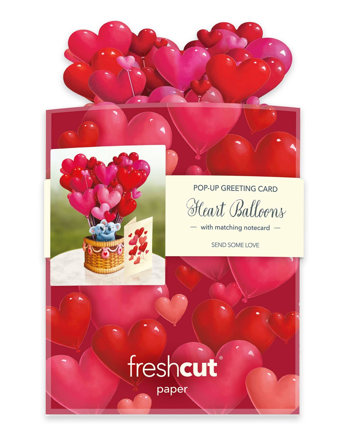 Mini Heart Balloons Pop-Up Greeting Card