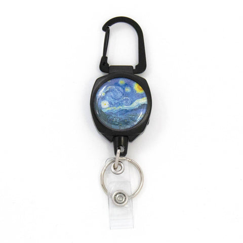 Buttonsmith® Van Gogh Starry Night Heavy Duty Sidekick Badge Reel - Made in USA