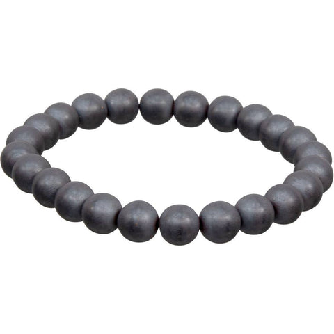 Elastic Bracelet 8mm Round Beads - Matte Hematite (Each)