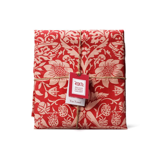 Tea Towel (Recycled Cotton) - William Morris (Raspberry)