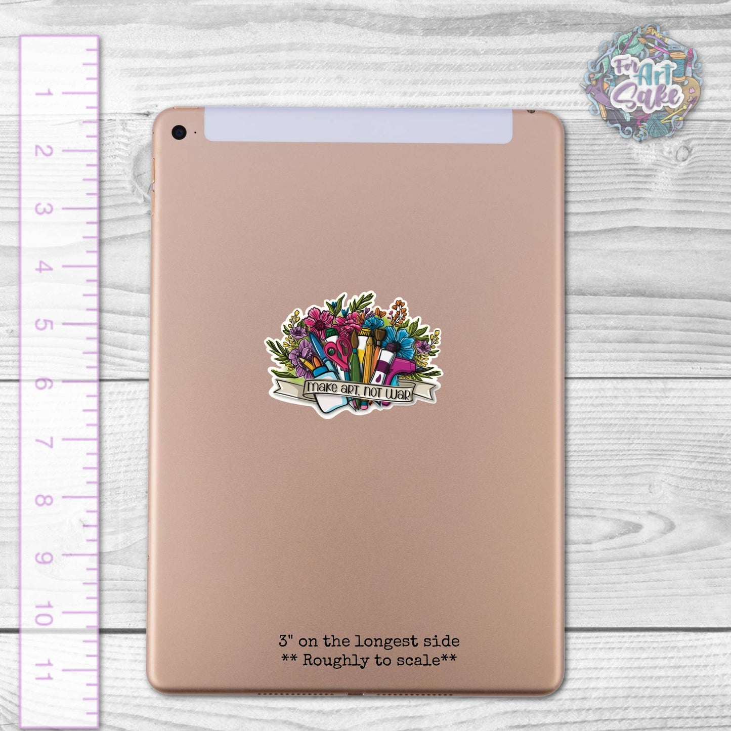 Make Art, Not War! Floral Sticker