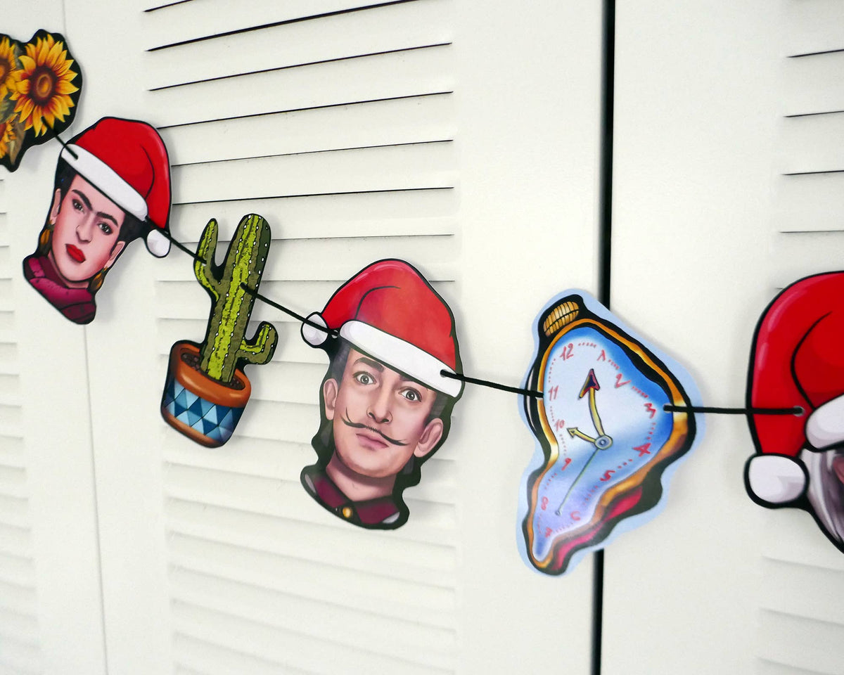 Garland/banner Iconic Artists, Holiday Christmas decoration
