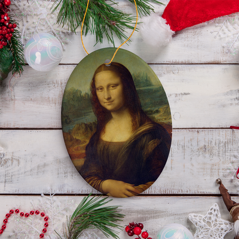 Decorated Enamel Plate - Mona Lisa Wreath