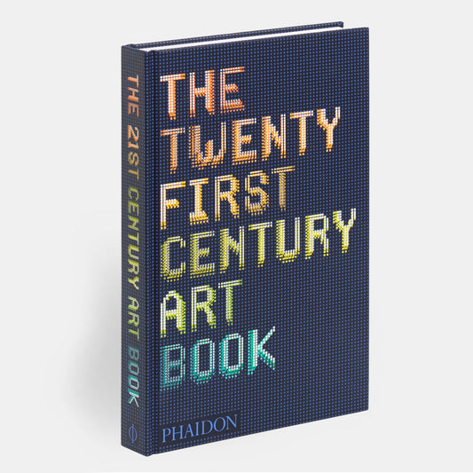 Book titled 'The Twenty First Century Art Book' by Phaidon on a white background