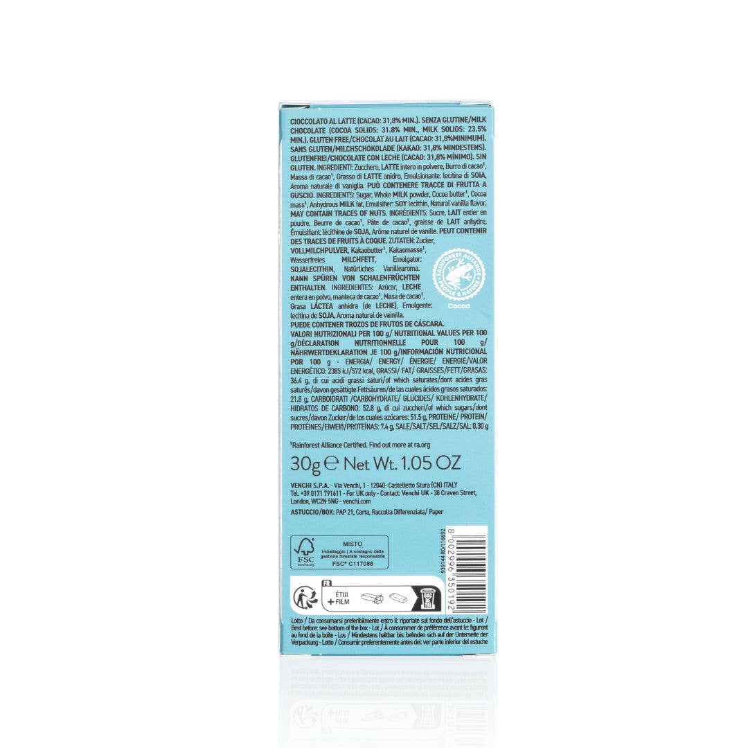 Mini Milk Chocolate Bar -  Italian Gourmet Chocolate