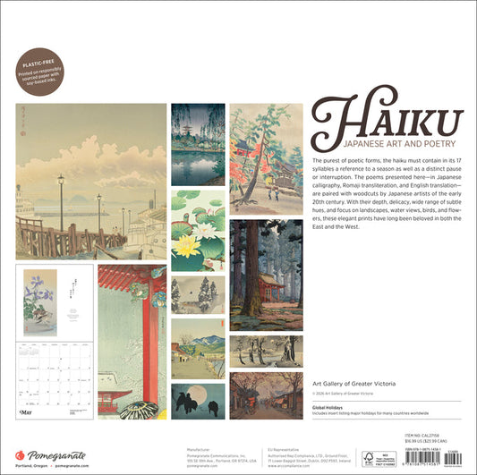 Haiku: Japanese Art and Poetry 2027 Wall Calendar