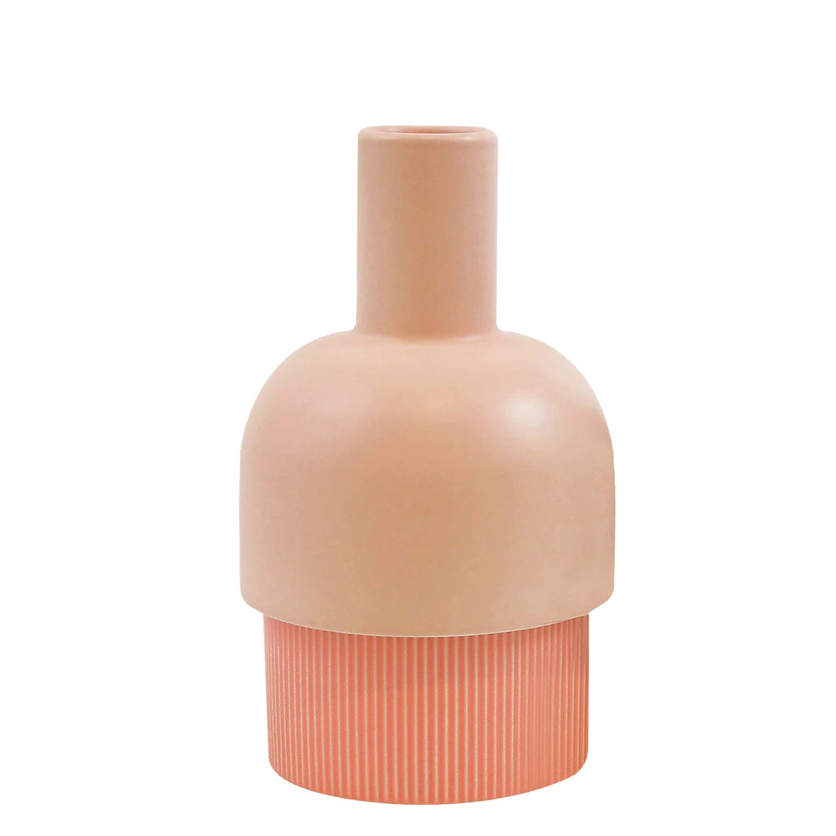Flip Reversible Ceramic Vase – Coral and Nude Medium