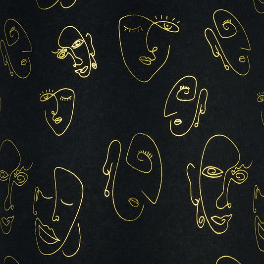 Picasso Black/Gold Foil Wrapping Paper