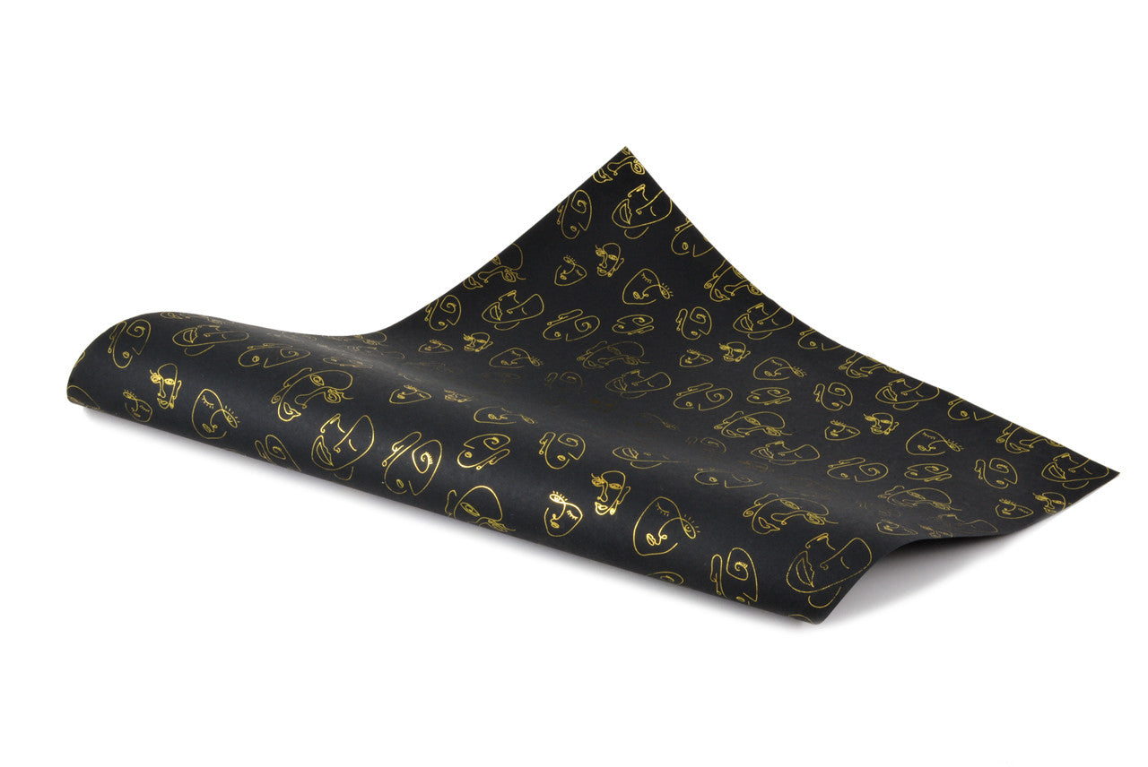 Picasso Black/Gold Foil Wrapping Paper