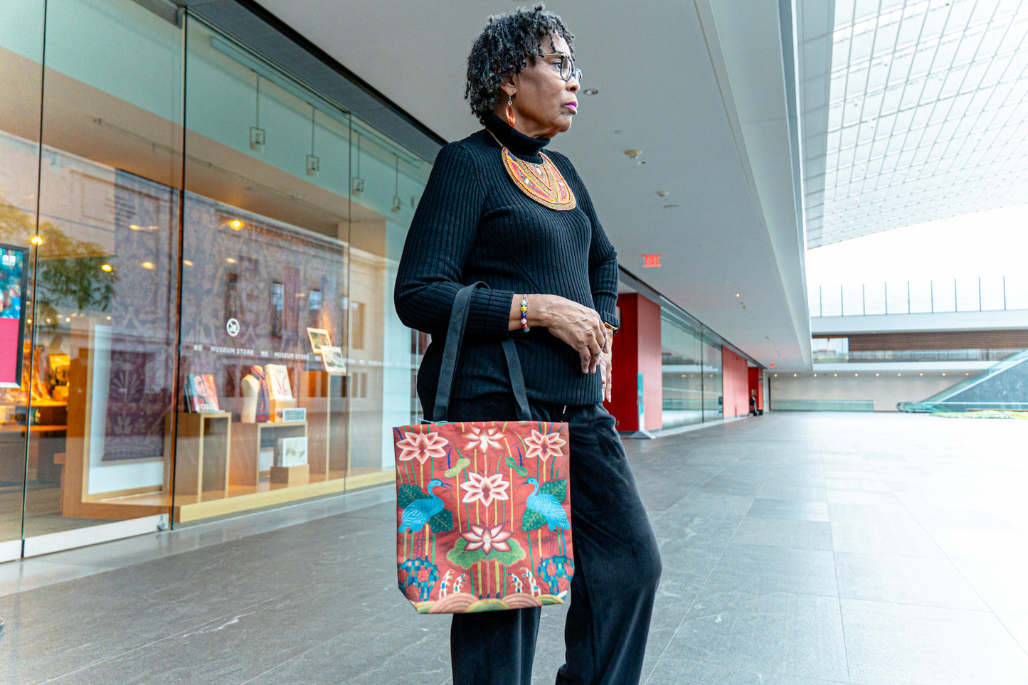 Symbols of Happiness Library Tote Bag (details from Bridal Robe)