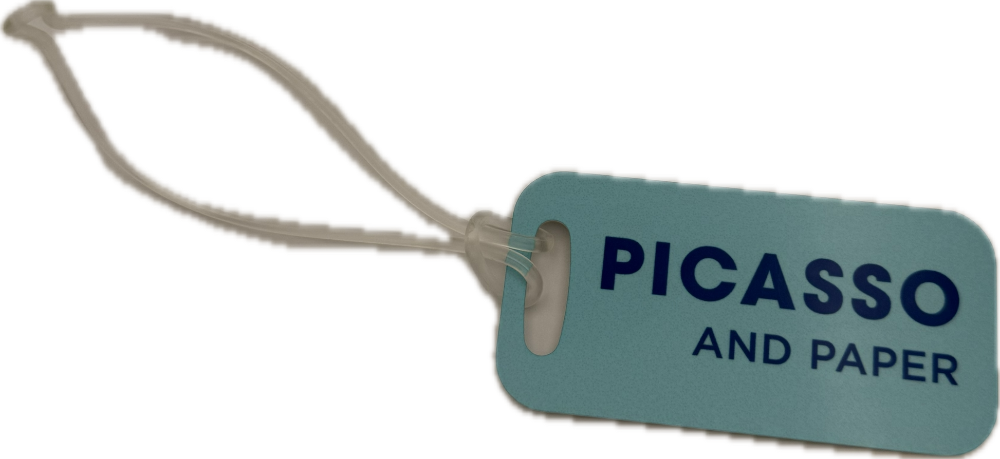 Tag with 'PICASSO' and 'AND PAPER' text on a white background