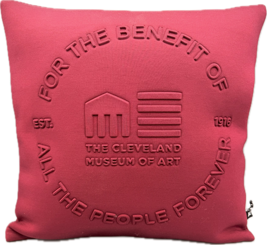 "For the Benefit" Embossed Cushion Cranberry