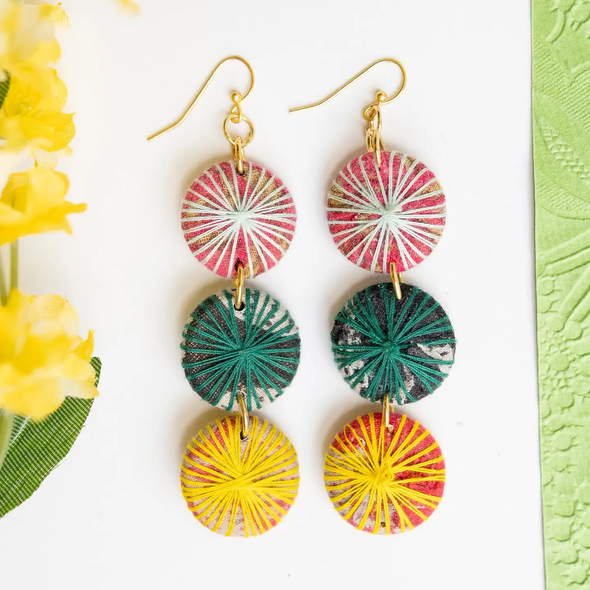 Kantha Threadburst Trio Earrings