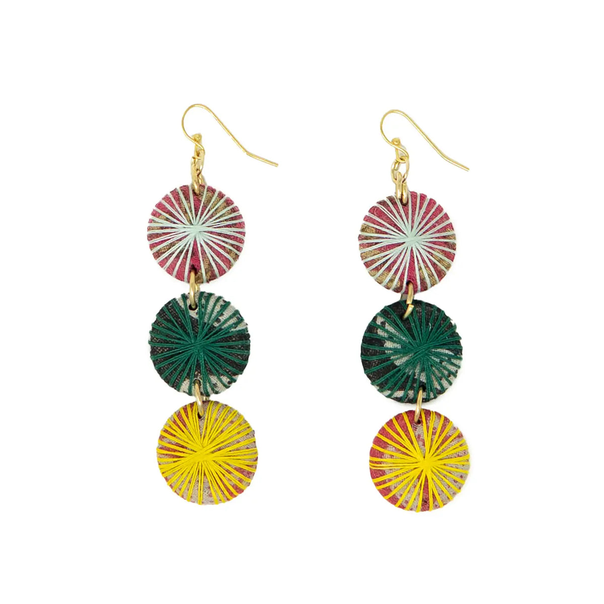 Kantha Threadburst Trio Earrings