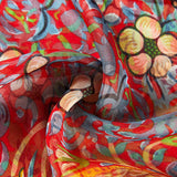 Strawberry Thief Red Silk Scarf