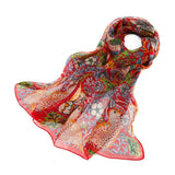 Strawberry Thief Red Silk Scarf