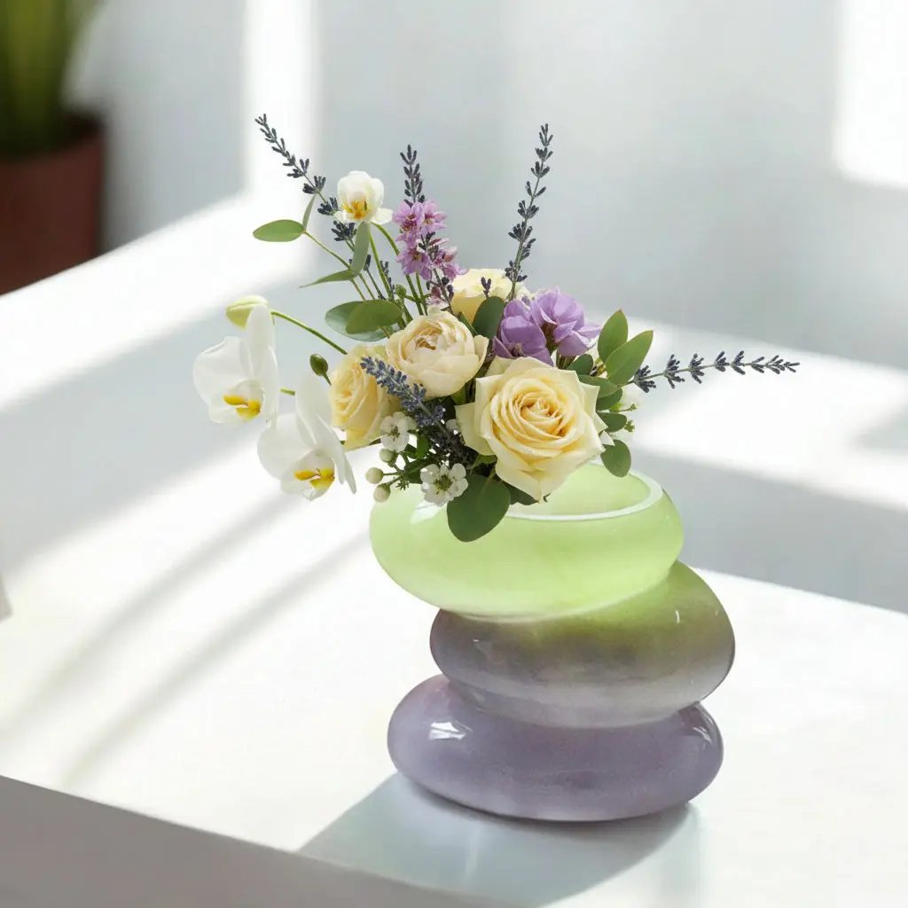 Swirl Glass Vase- Lime