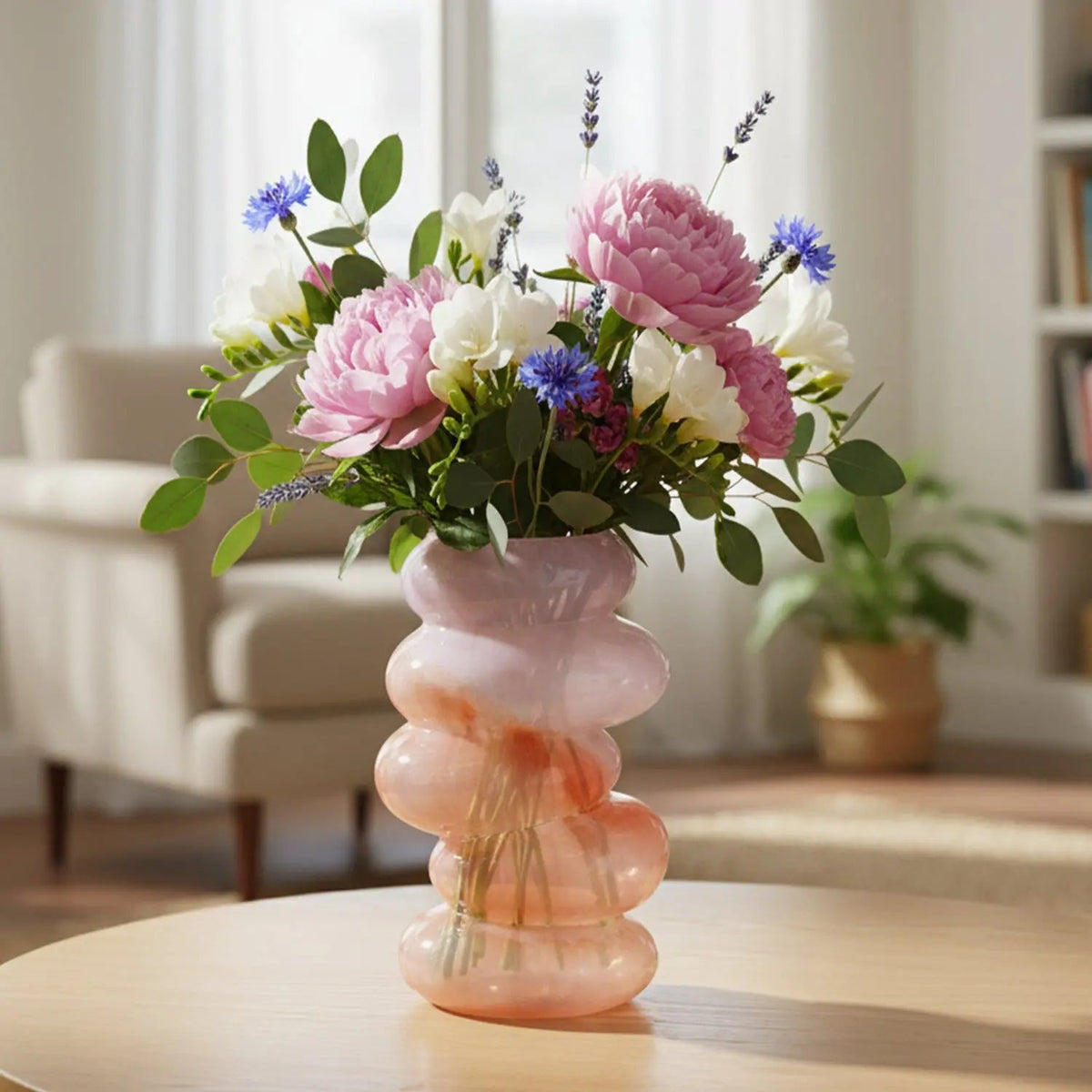 Swirl Glass Vase – Peach