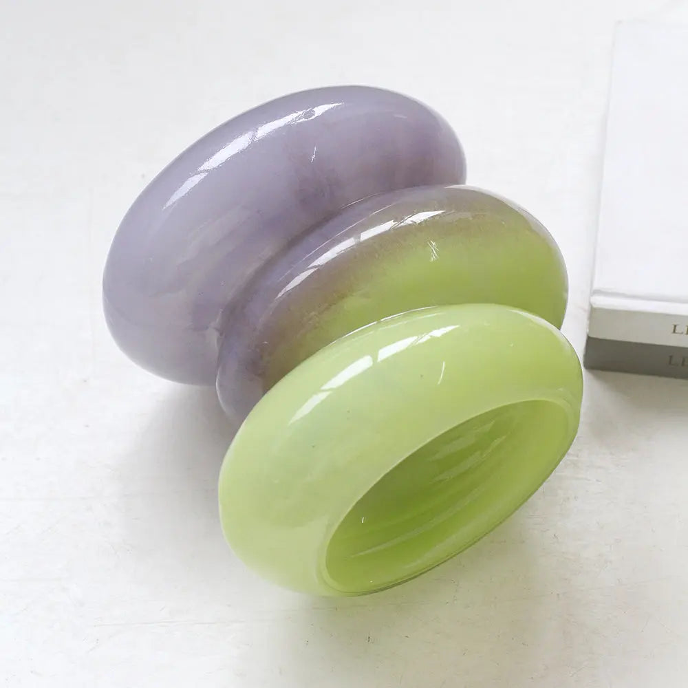 Swirl Glass Vase- Lime