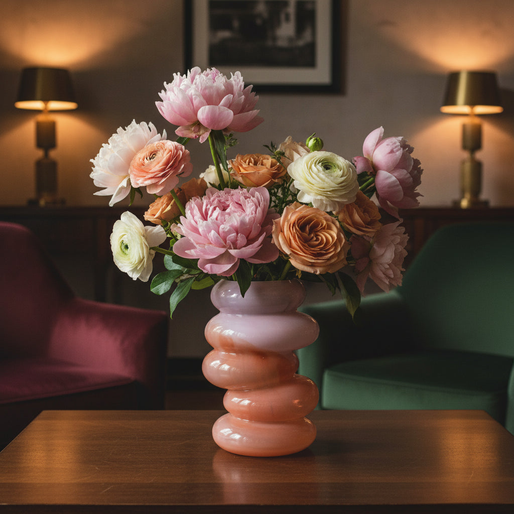 Swirl Glass Vase – Peach