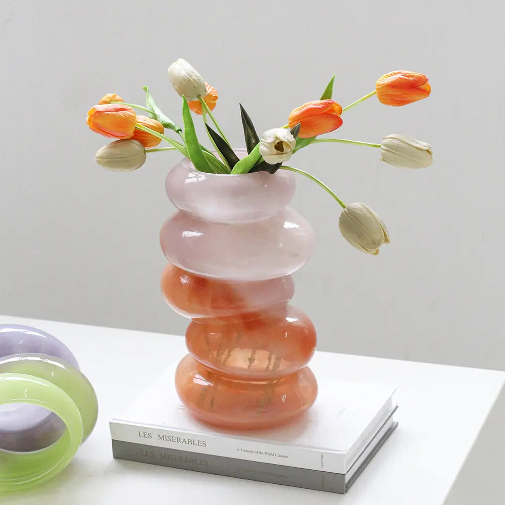 Swirl Glass Vase – Peach
