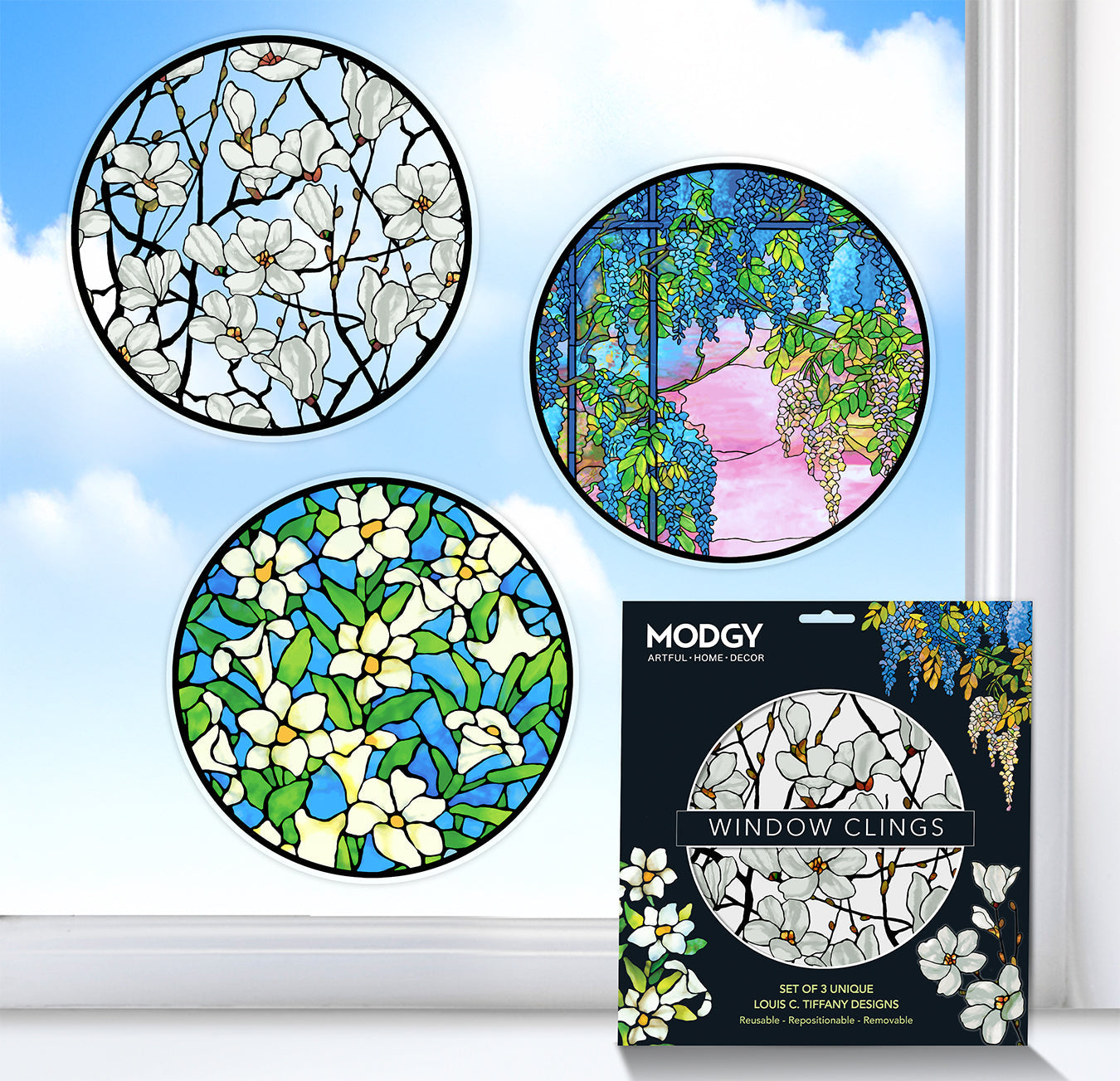 Louis C. Tiffany Window Cling Set