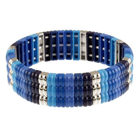 Metro-Ombre Stretch Bracelet: Blue; Green; Black & White
