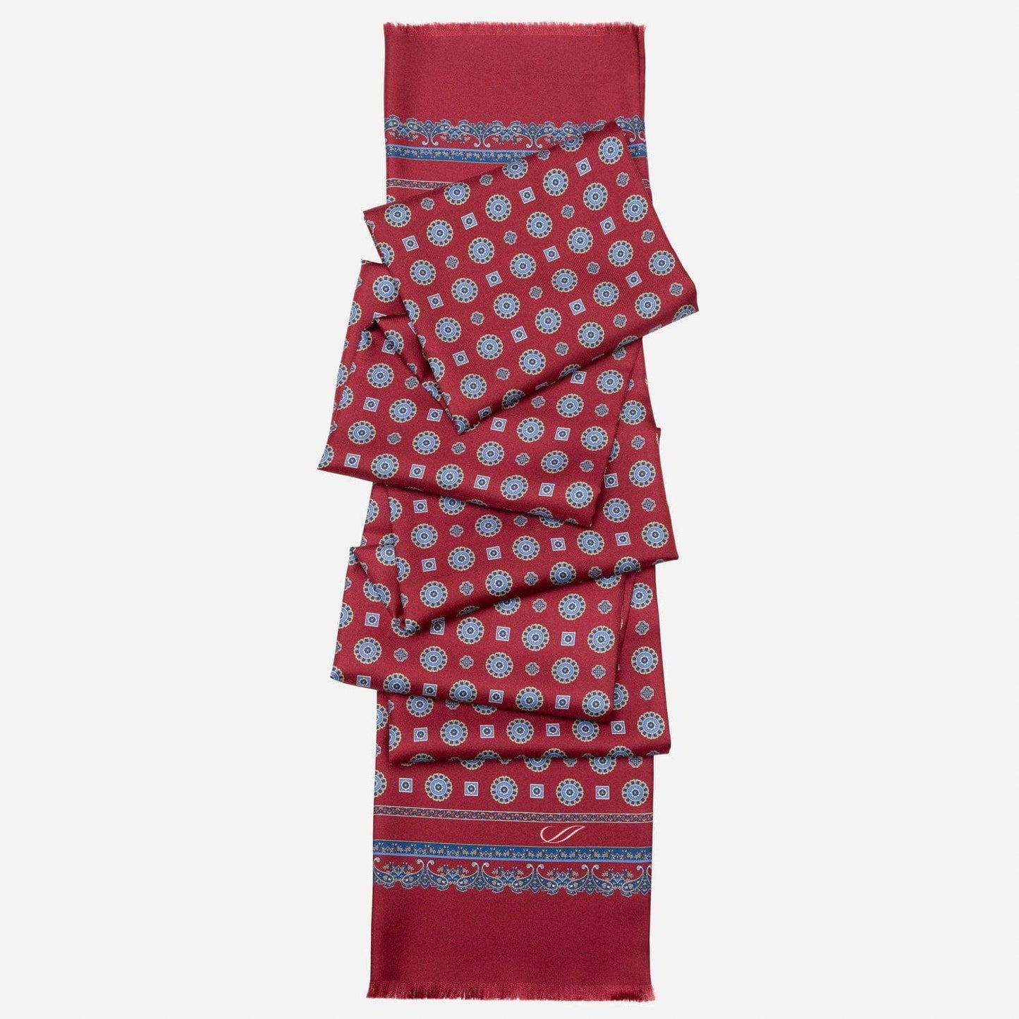 Botticelli - Slim Silk Scarf - Dark Red