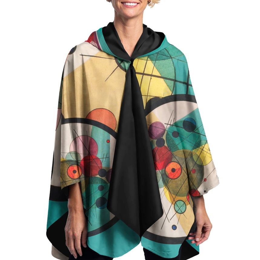 Kandinsky Circles in A Circle Reversible Rain Cape