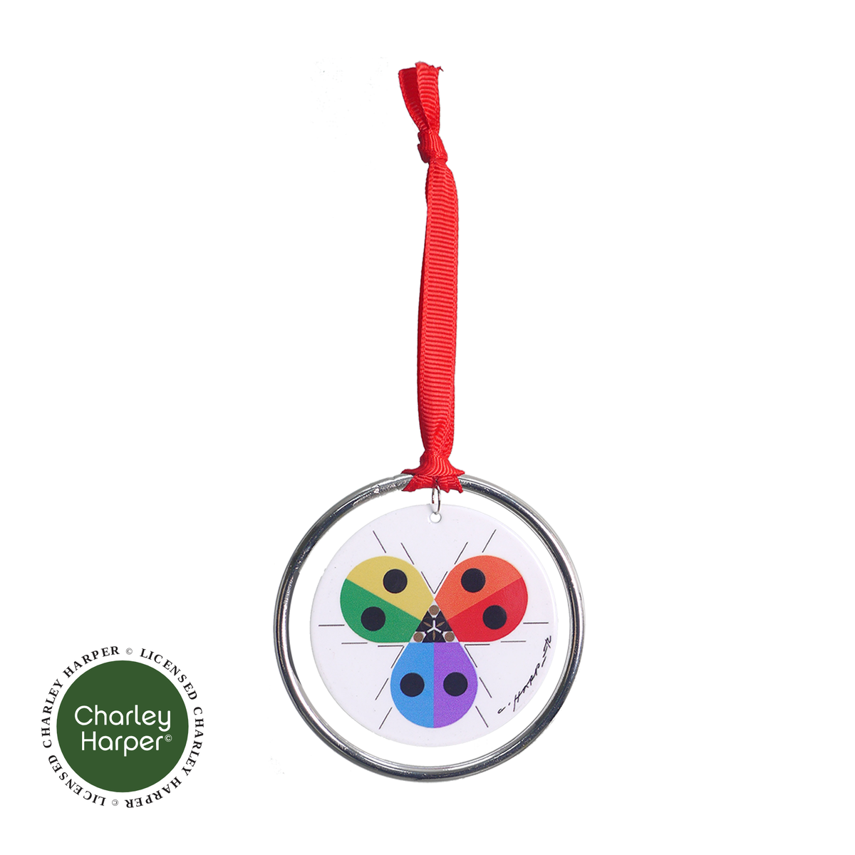 Charley Harper Rainbow Ladybug Keepsake – 3” diameter