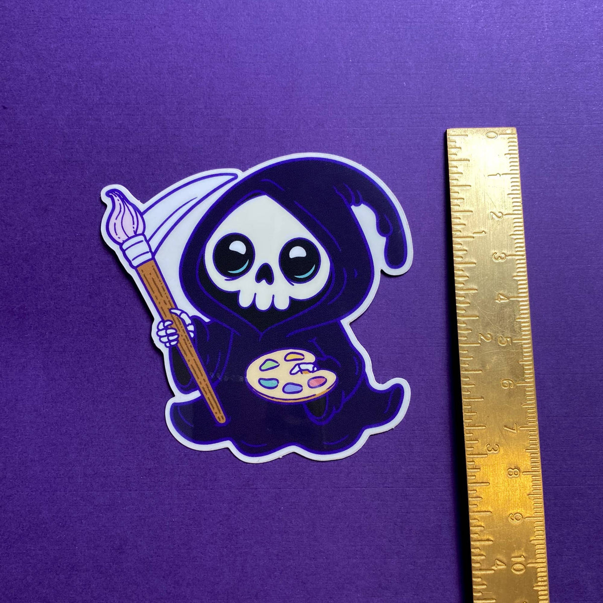 Paint Reaper Sticker | Goth Art Accessories for Artists